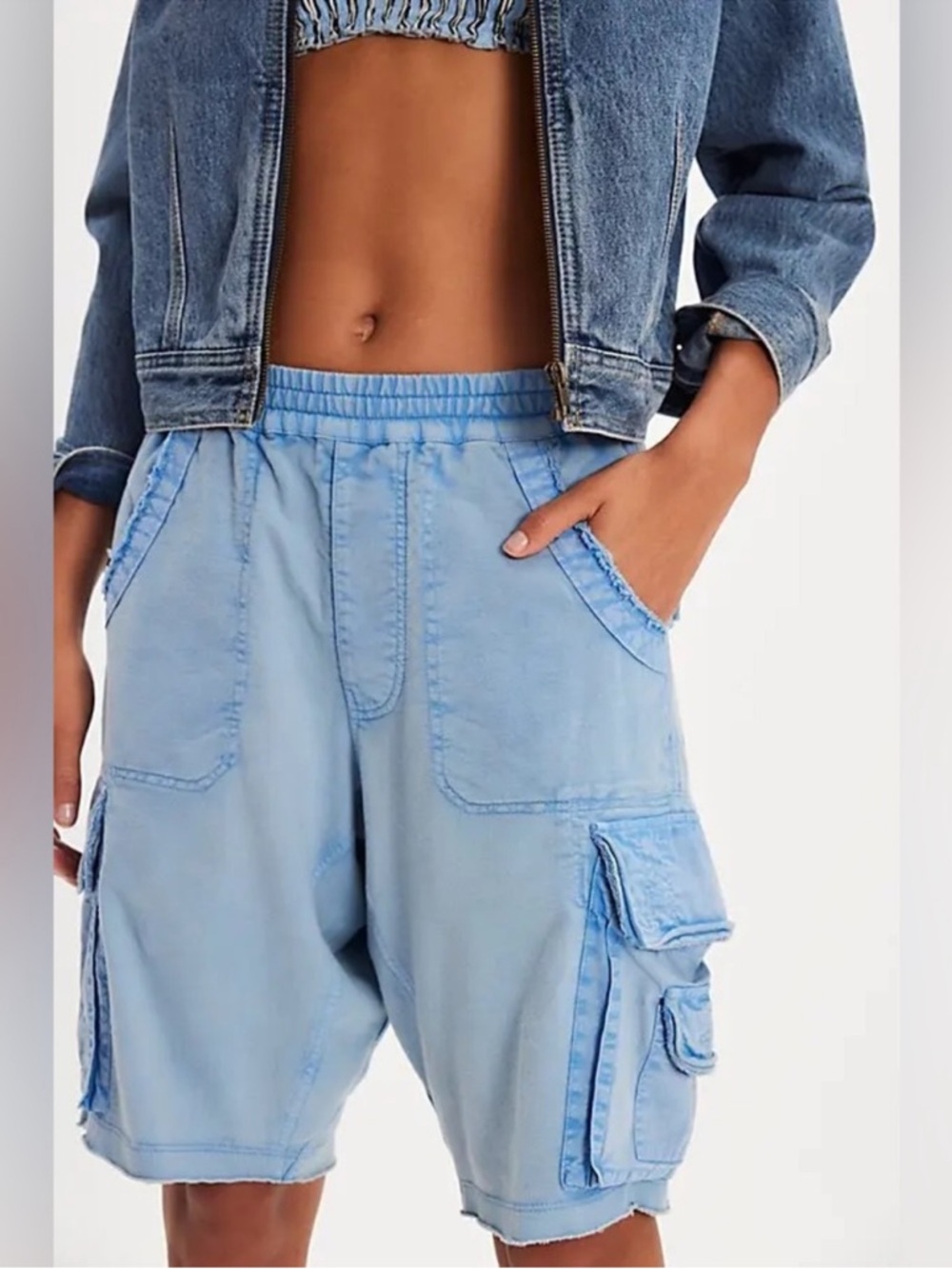 Free People FP One Beck Shorts NWT Cornflower Blue